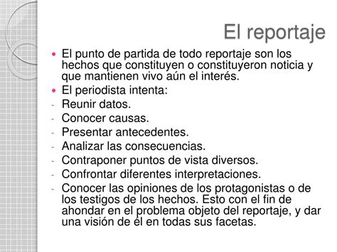 Ppt El Reportaje Powerpoint Presentation Free Download Id 1402917