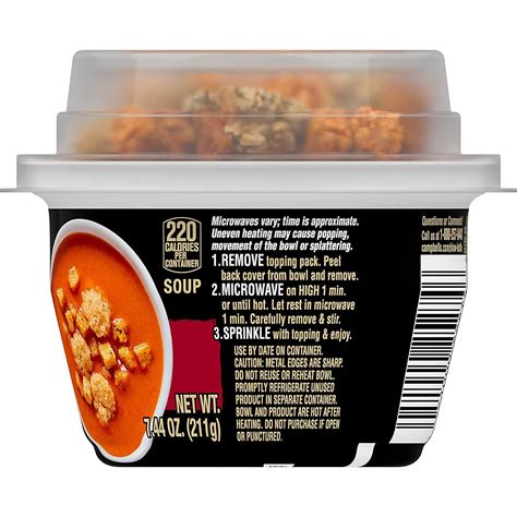 Campbells Slow Kettle Creamy Tomato Soup 7 Oz Microwavable Cup