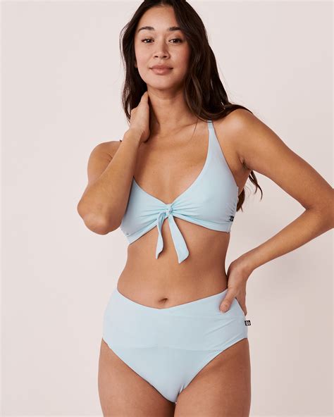 La Vie En Rose CORYDALIS Recycled Fibers Crossed High Waist Bikini Bottom