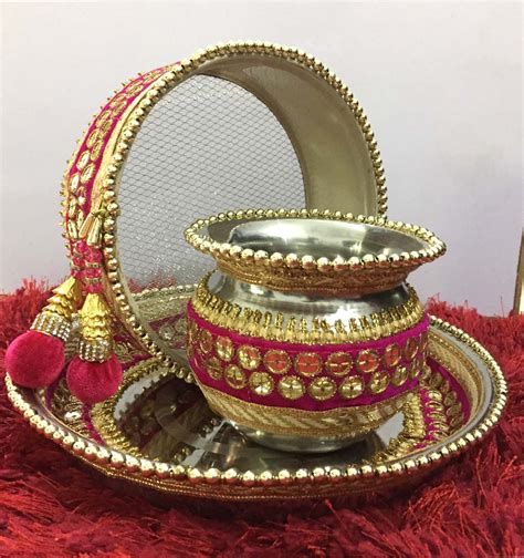 Indian Karwachauth Karvachauth Thali Set Handmade Decorative Etsy