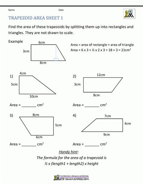 Area Of Parallelogram And Triangles Worksheets