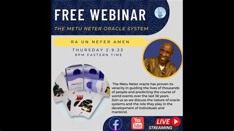 Metu Neter Webinar Youtube