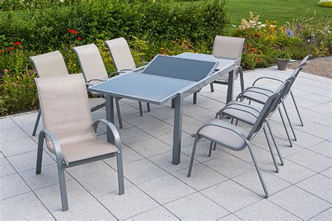 Merxx Gartenm Bel Set Amalfi Tlg Champagner Mit Ausziehtisch