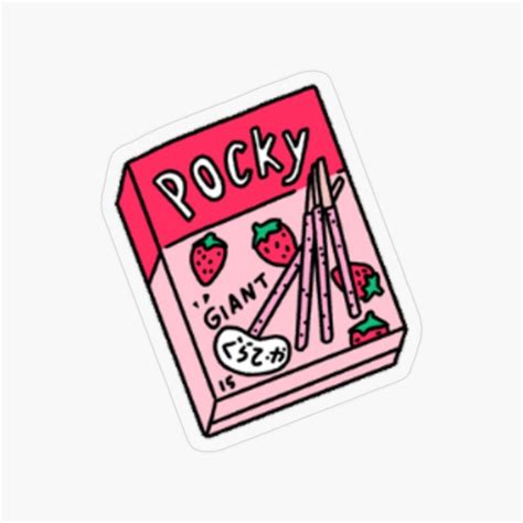 Strawberry Pocky Sticker by Lay - Cute Kawaii Design