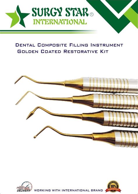 Dental Composite Filling Instrument Golden Titanium Coated Pcs Ebay