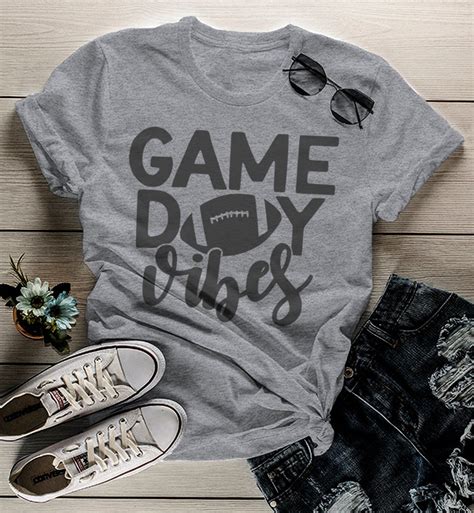 Womens Game Day Vibes T Shirt Football Tshirt Football Etsy