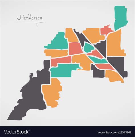 Henderson nevada map with neighborhoods Royalty Free Vector