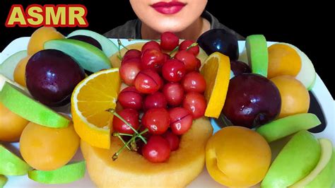 Asmr Fresh Fruits Platter Eating Sounds Youtube