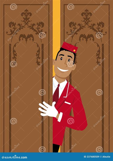 Elevator Operator Cartoon Vector | CartoonDealer.com #237680509