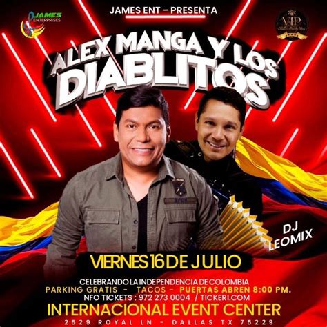 Alex Manga Y Los Diablitos Tickets Boletos At The Venue Dallas Texas 2021 07 16