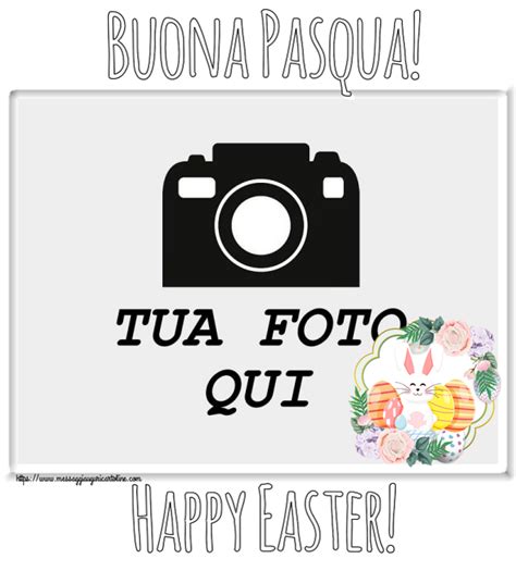 Buona Pasqua Happy Easter Cornice Foto Crea Cartoline