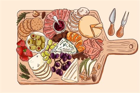 Free Vector Hand Drawn Cheeseboard Illustration