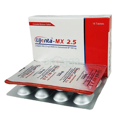 Lijenta MX 2 5 2 5mg 1000mg Tablet Arogga Online Pharmacy