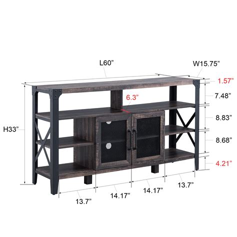 OKD TV Stand Industrial Rustic Entertainment Center For 65 Inch TV