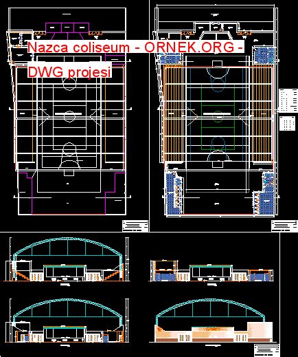 Proje Sitesi Nazca Coliseum Autocad Projesi