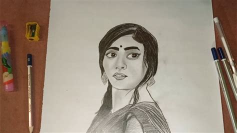 How To Draw Mrunal Thakur Sketch Step By Step Pencil Sketch Drawing