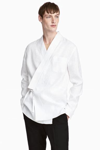 Linen Kimono Shirt White Handm Gb Kimono Shirt Kimono Fashion