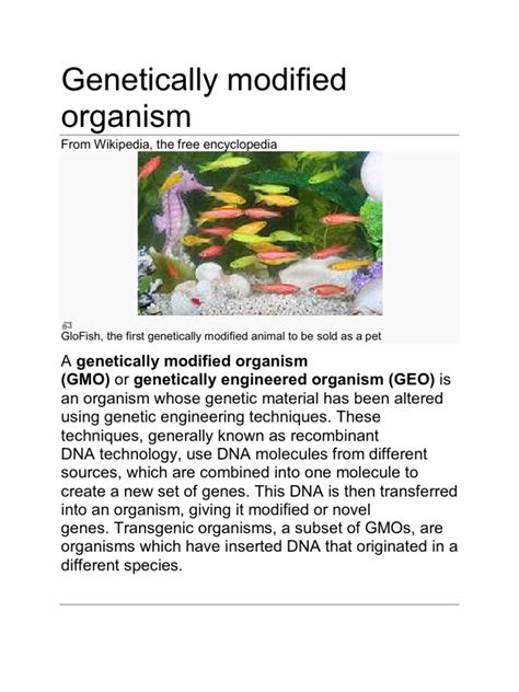Genetically Modified Organism | PDF | Genetically Modified Organism ... 