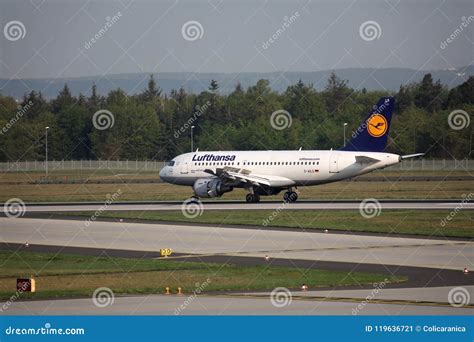 Lufthansa Doing Taxi In Frankfurt Airport Fra Editorial Photo Image