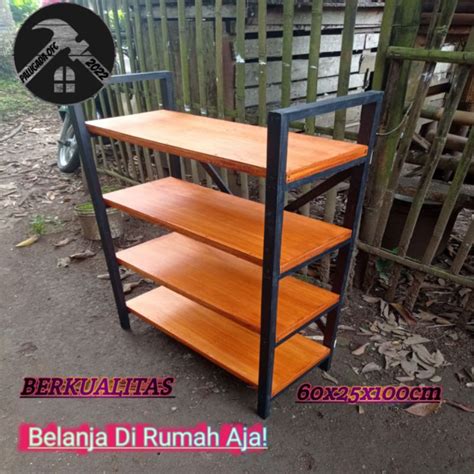 Jual Rak Kayu Tempat Penyimpanan Sepatu Dan Sandal Rak Buku Hiasan