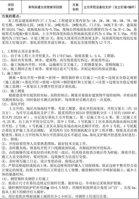 2 合肥公司土方开挖及基坑支护安全专项方案交底表管理人员word文档在线阅读与下载免费文档