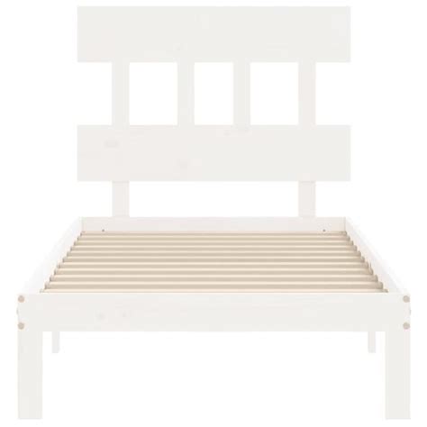 Structure De Lit QQMORA LEX Bois Massif Blanc 90x200 Cm