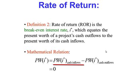 Rate Of Return Analysis Ch7 Part I YouTube