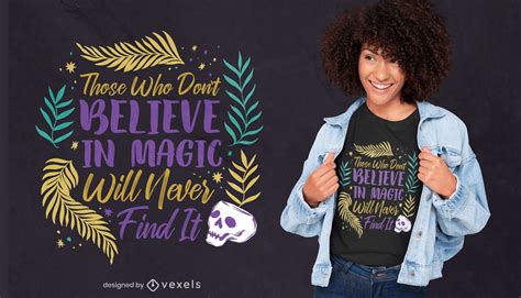 Believe In Magic Lettering T Shirt Design Vector Download