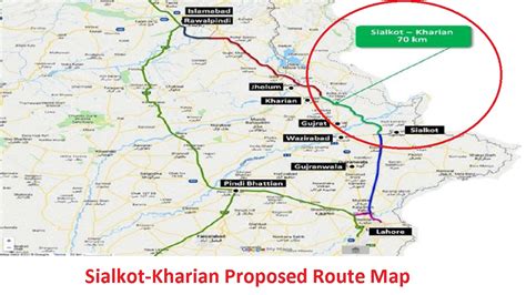 Sialkot-Kharian Motorway Route Map, Interchanges List - Political ...