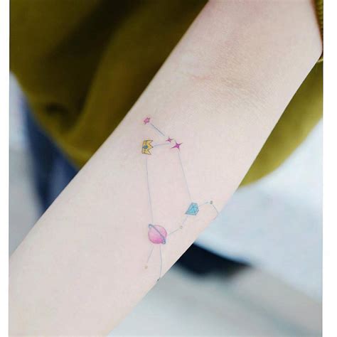 Illustrative Leo Constellation Tattoo On The Left Inner