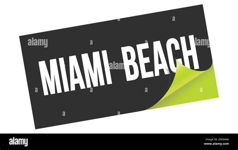 MIAMI BEACH Text Written On Black Green Sticker Stamp Stock Photo Alamy