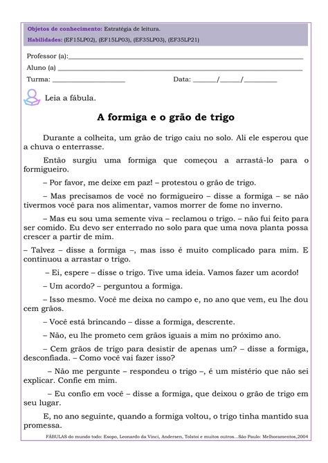 Atividade De Lingua Portuguesa 4 Ano Interpretação De Texto