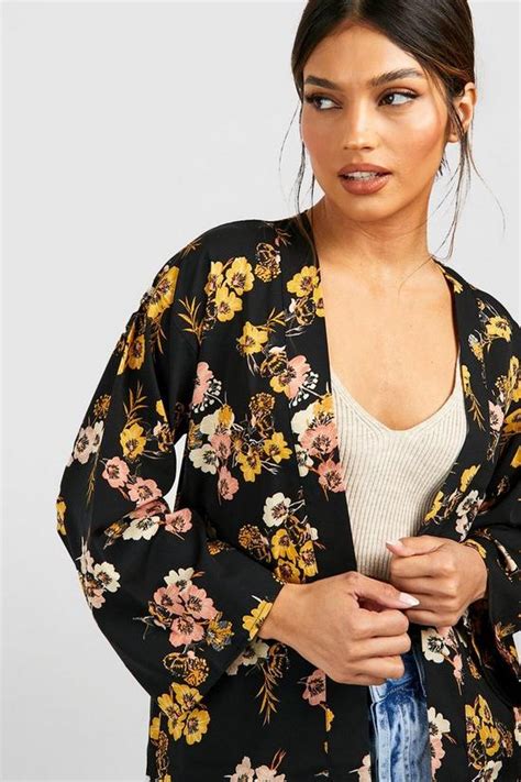 Tops Floral Print Kimono Boohoo