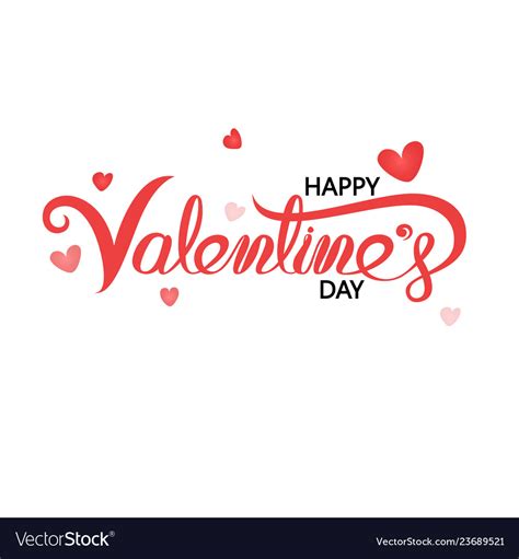 Happy Valentines Day Typography Posterhandwritten Vector Image