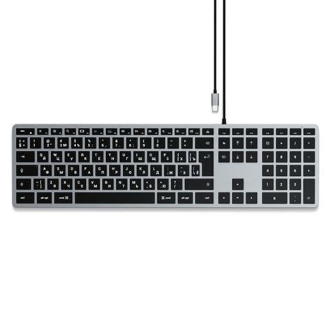 Satechi Slim W3 Usb C Wired Keyboard Ru Space Gray купить по низкой