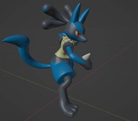 Lucario Pokemon 3d Print Model 3d Model 3d Printable Cgtrader