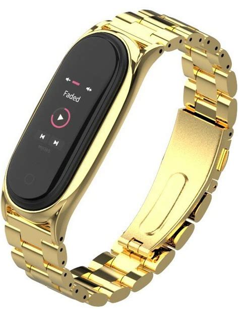 TECH PROTECT Stainless do Xiaomi Mi Band 5 6 6 NFC Złoty Pasek niskie