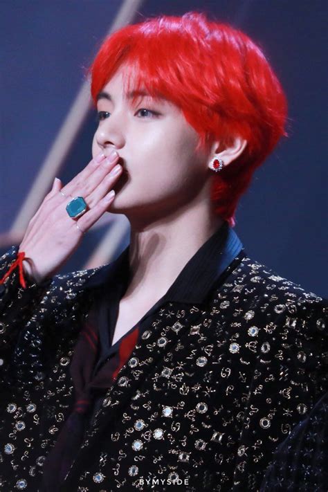 Bymysidekookv On Twitter Taehyung Red Hair Kim Taehyung Taehyung