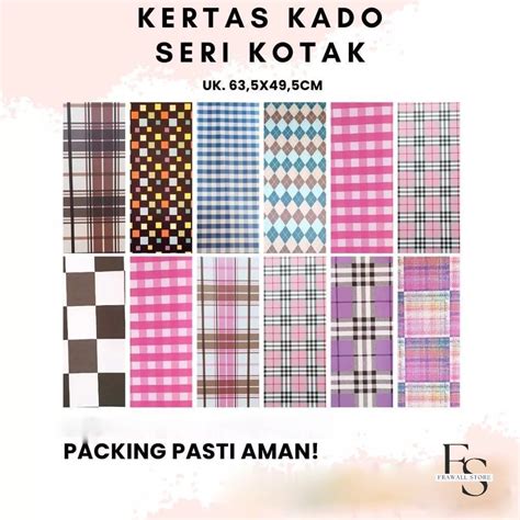 Jual Kertas Kado Sansan Wawa Motif Kotak Isi Lembar Shopee Indonesia