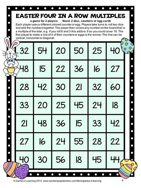 Freebies Easter Math Games And Puzzle Sheet Easter Math Easter