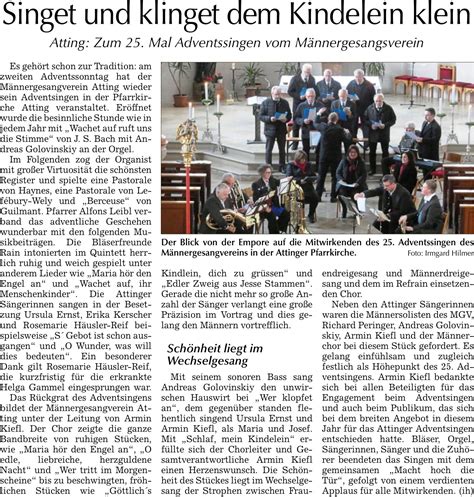 Singet Und Klinget Dem Kindelein Straubinger Tagblatt Pfarrgemeinde