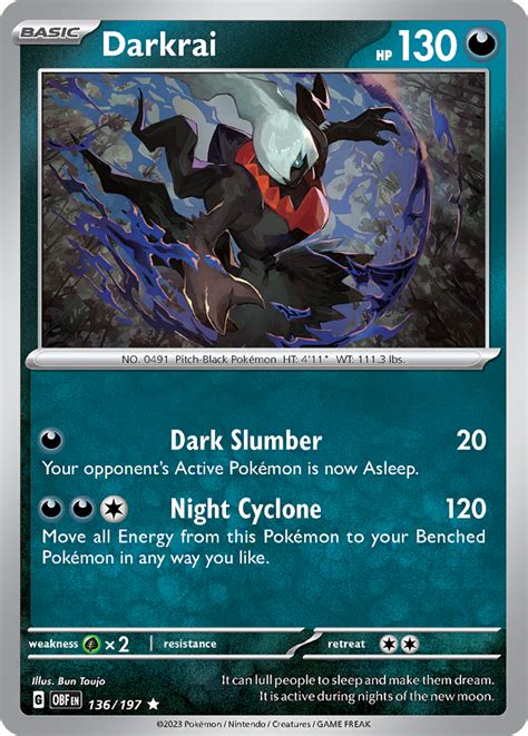 Darkrai Obsidian Flames Pokemon Card Pikawiz