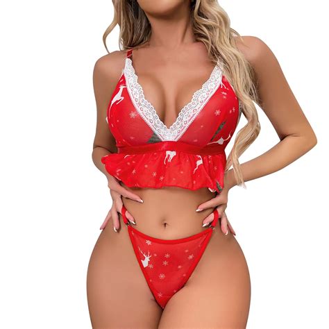 EHQJNJ Leather Lingerie Plus Size Woman Women Christmas Nightgowns V