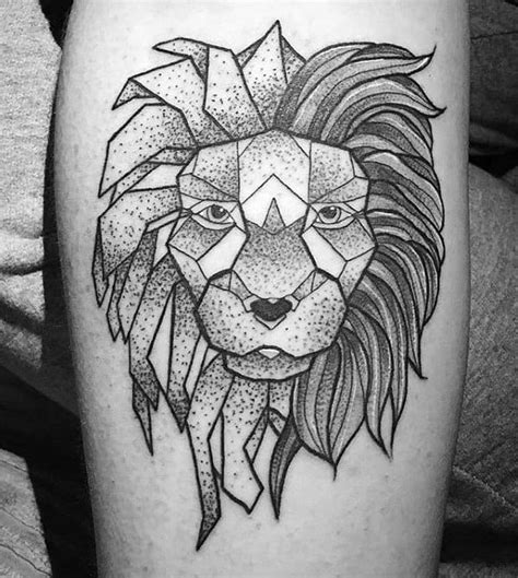 57 Cool Geometric Lion Tattoo Designs for Men