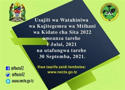 Necta Form Six Registration 2022 Opened