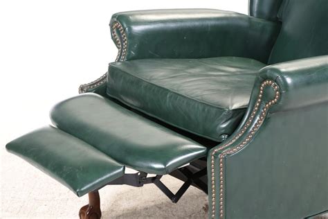 La Z Boy Chippendale Style Leather Touch Wingback Recliner Late 20th Century Everything But