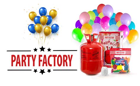 Party Factory Ballongas Helium Inklusive 50 Bunte Luftballons Amazon