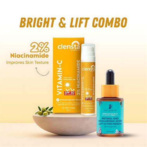 Buy Bright And Lift Combo Pilgrim Retinol And Hyaluronic Acid Lift And Firm