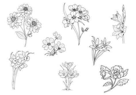 hand drawn notebook doodle flower vector illustration