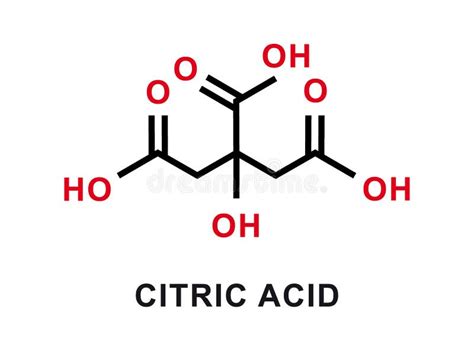 Citric Acid Chemical Formula Citric Acid Chemical Molecular Structure Vector Illustration